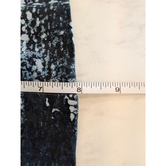 Grace Black Gray Abstract Print Cotton Pencil Skirt Size 6 Back Slit Lined - Picture 6 of 6